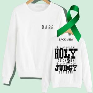 Judgy Get Gone “babe” mental health graphic crewneck sweatshirt large